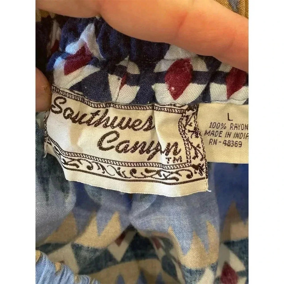 Vintage Southwestern Aztec Print Midi Skirt Women's Size L Multicolor western - Picture 2 of 3